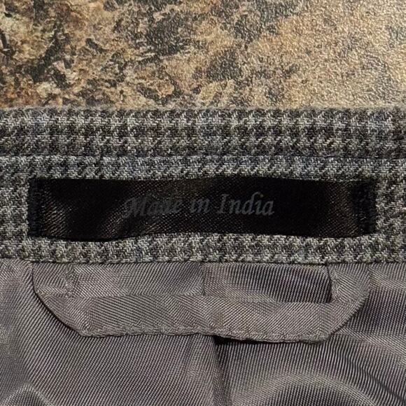 Ralph Lauren Sport Coat Blazer Silk Wool Houndstooth Classic Business Gray 52R - Picture 5 of 10